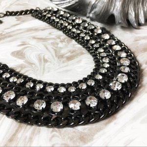 Chain and Rhinestone Necklace